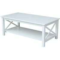 Farmhouse Coffee Table with X Design Sides