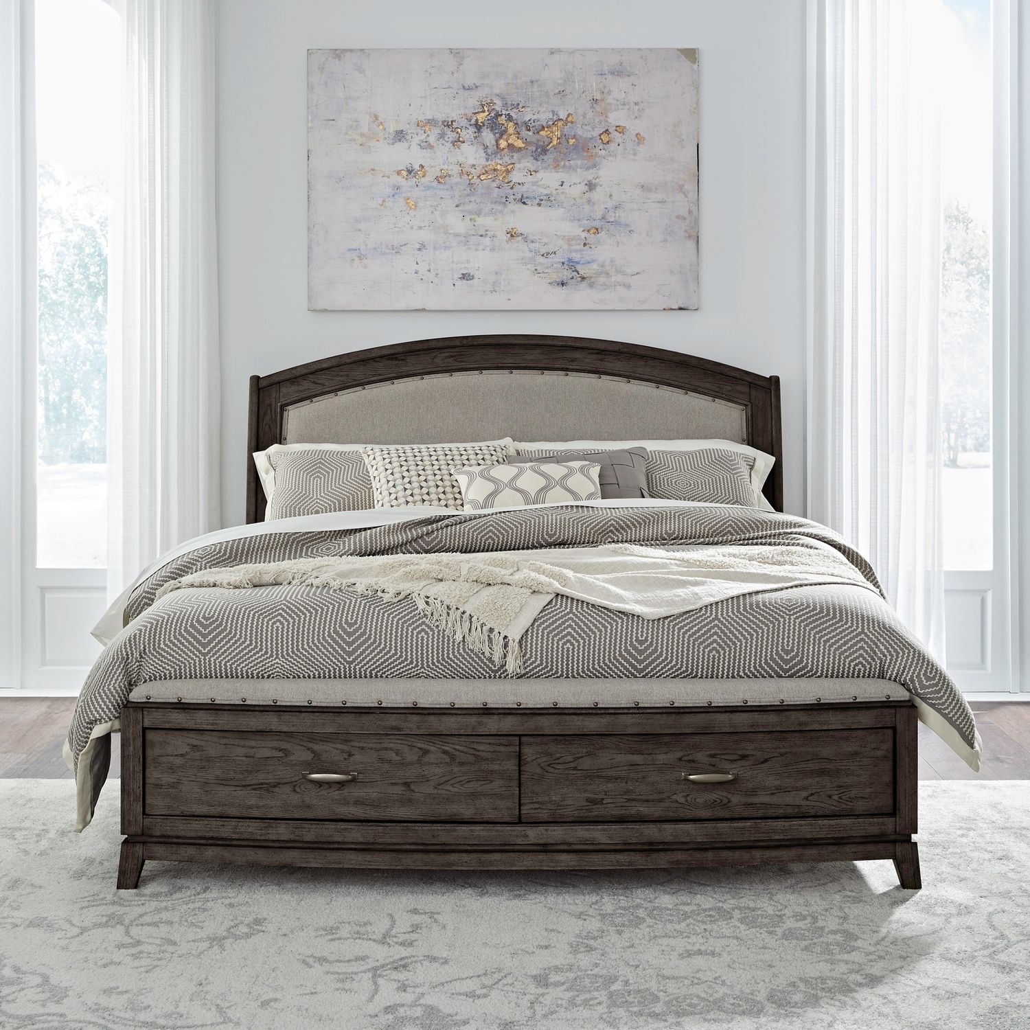 Liberty Furniture Avalon Upholstered King Storage Bed