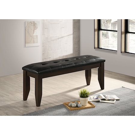 Leatherette Wood Dining Bench