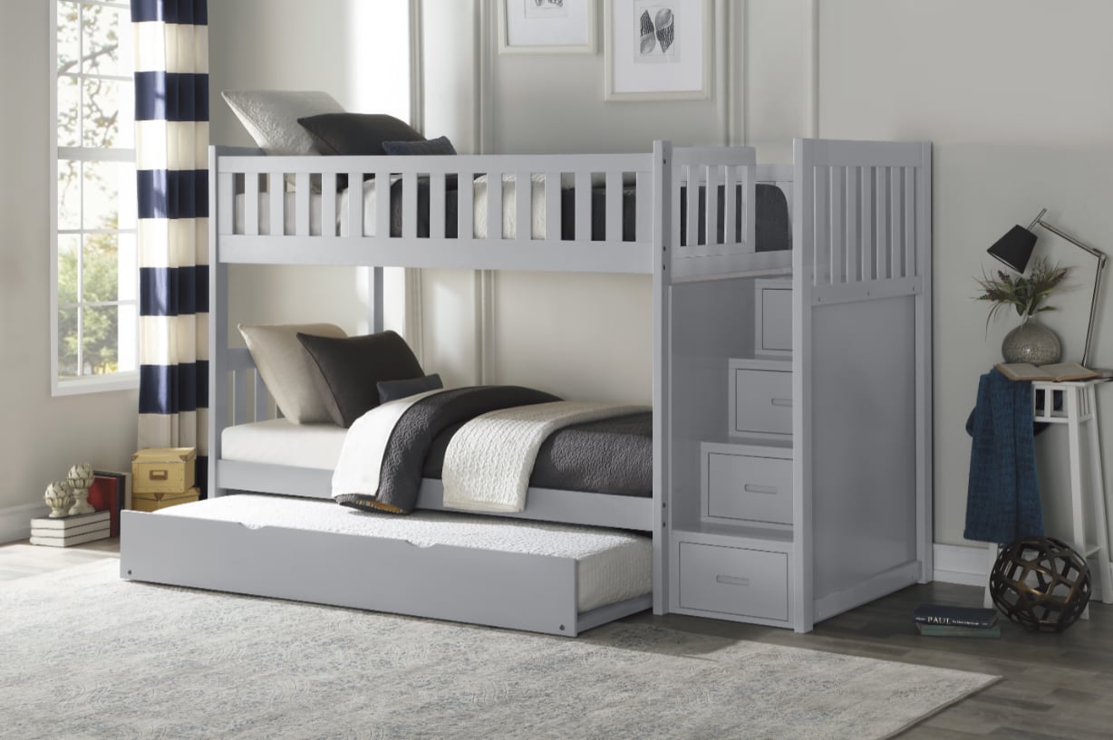 Twin Over Twin Bunk Bed with Trundle