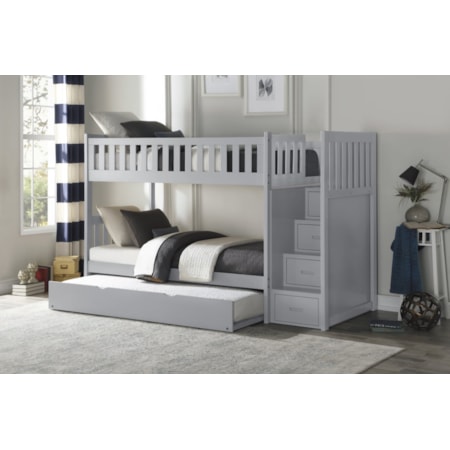 Twin Over Twin Bunk Bed with Trundle