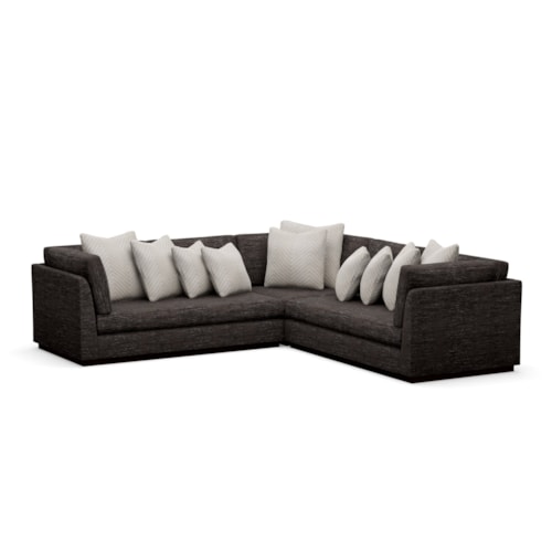 Contemporary Carrier 3-Piece Sectional Sofa with Tuxedo Arms