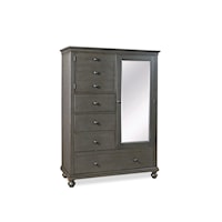 Traditional 4-Drawer Chiffarobe with Adjustable Shelves