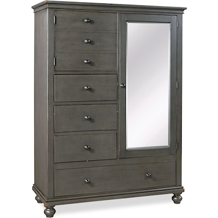 Traditional 4-Drawer Chiffarobe with Adjustable Shelves