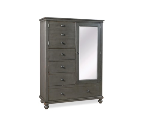 Traditional 4-Drawer Chiffarobe with Adjustable Shelves