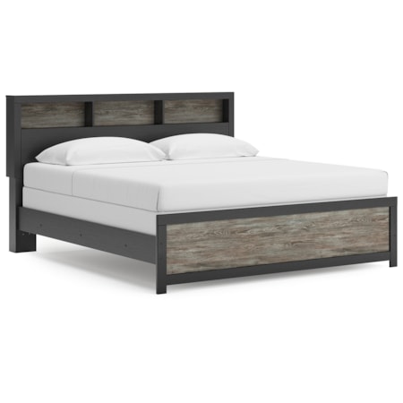 King Bookcase Panel Bed