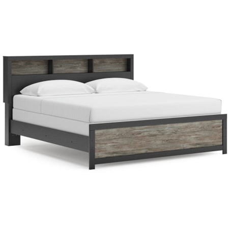 King Bookcase Panel Bed