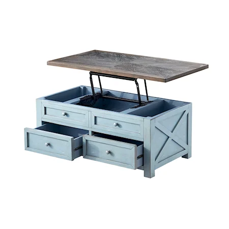 Coastal 2-Drawer Lift Top Cocktail Table