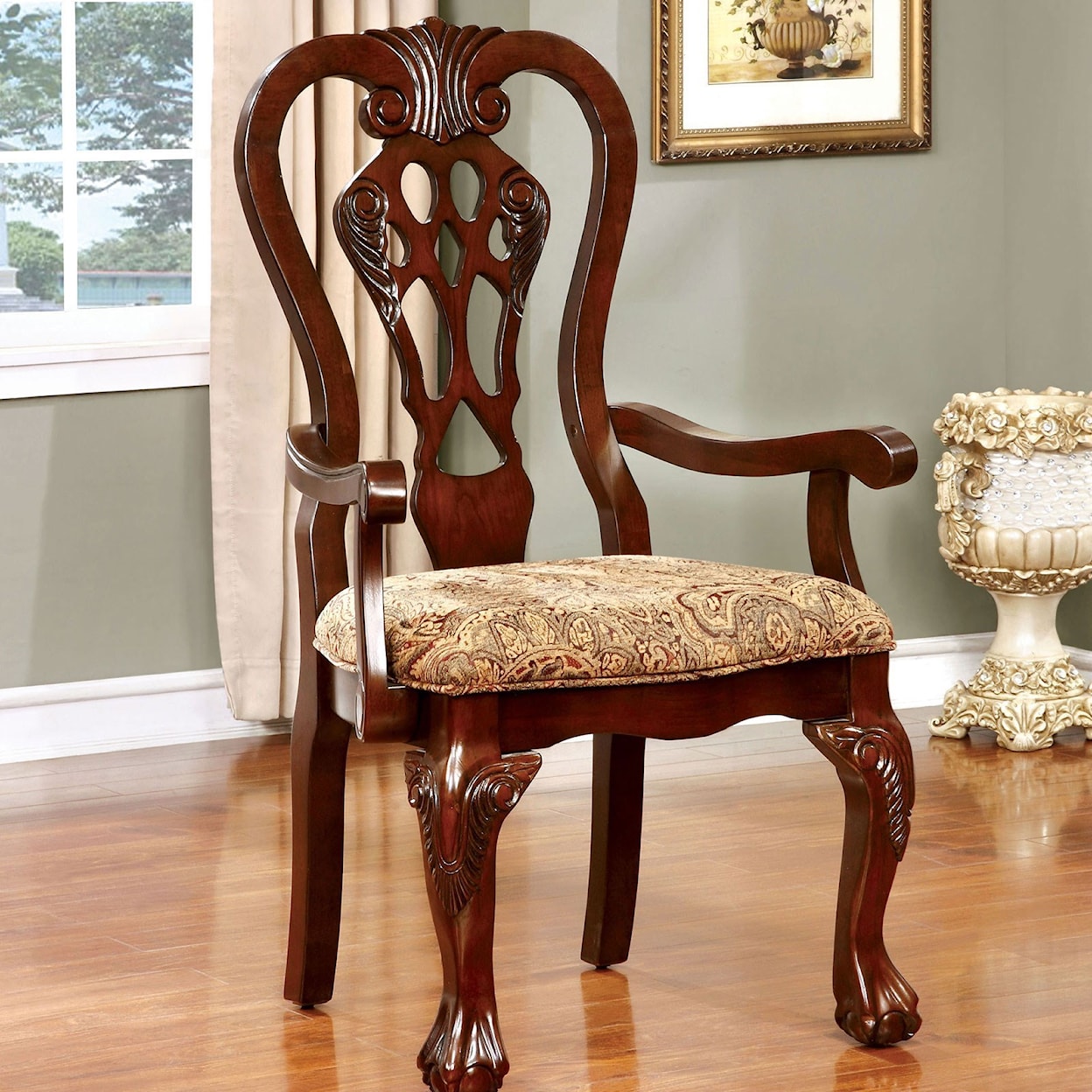 Furniture of America Elana Set of 2 Arm Chairs