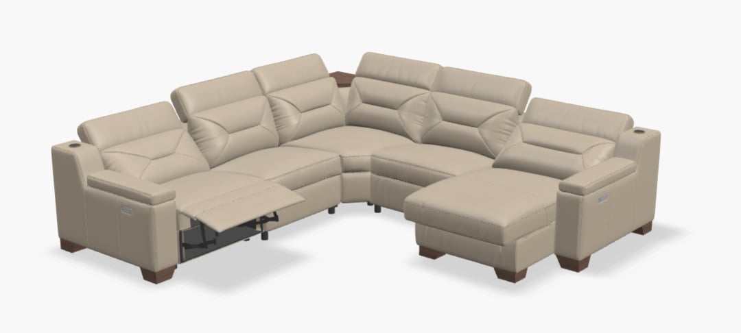 Palliser Apex 5-seat Sleeper Sectional with Power Recliner