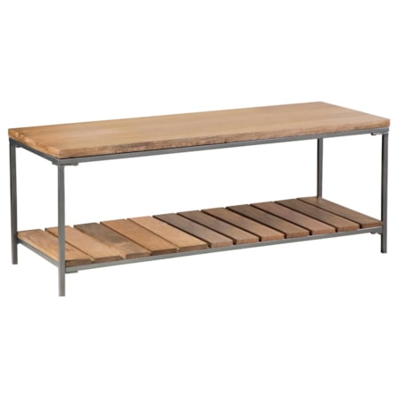 Gerbera Wood Accent Bench w/ Shelf and