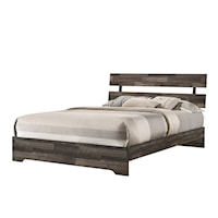 Rustic Full Bed with Slat Headboard