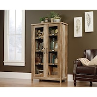 Farmhouse 2-Door Display Cabinet with Glass Panels