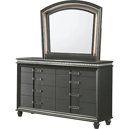 Dresser and Mirror Set