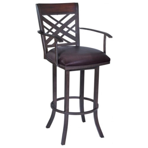 Transitional 30" Swivel Arm Bar Stool with X-Back