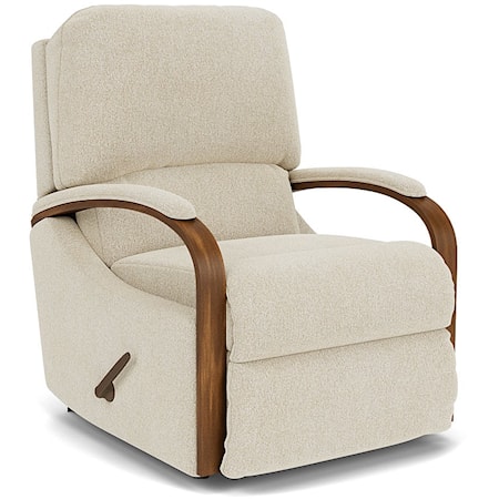 Exposed Wood Rocker Recliner