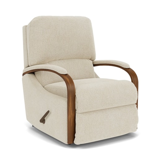 Contemporary Exposed Wood Rocker Recliner
