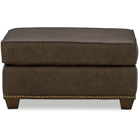 Transitional Ottoman with Nailhead
