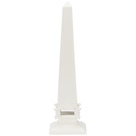 White Neoclassical Obelisk - Lg