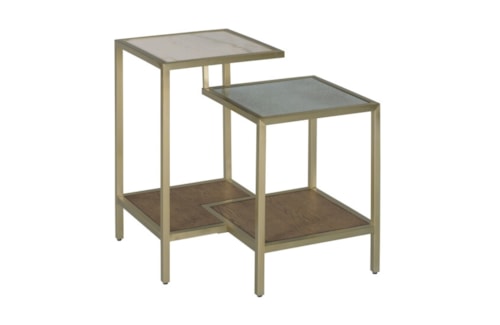 Contemporary Tiered End Table with Lower Shelf