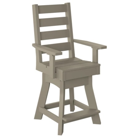 Ladder-Back Swivel Counter Chair
