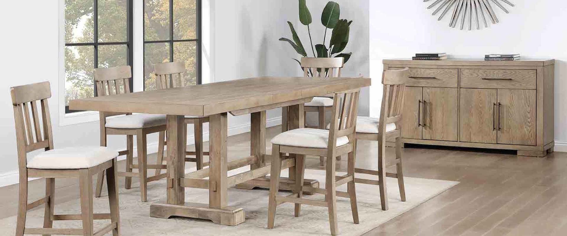 Napa Farmhouse 5-Piece Counter Height Dining Set