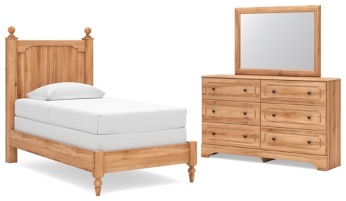 Twin Panel Bed, Dresser And Mirror