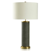 Contemporary Table Lamp with Graphite and Brass Accents