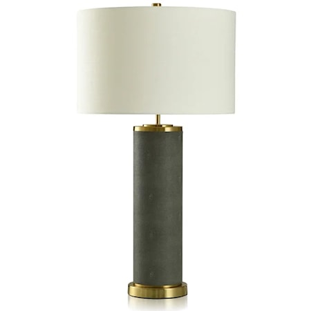 Contemporary Table Lamp with Graphite and Brass Accents