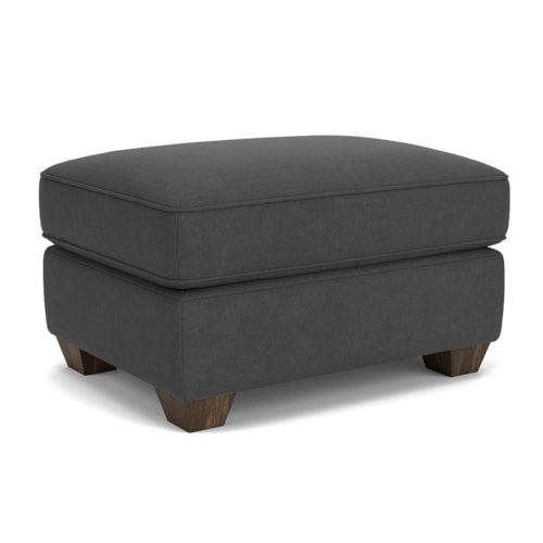 Transitional Ottoman with Tapered Legs