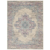 5'3" x 7'3" Ivory/Pink Rectangle Rug