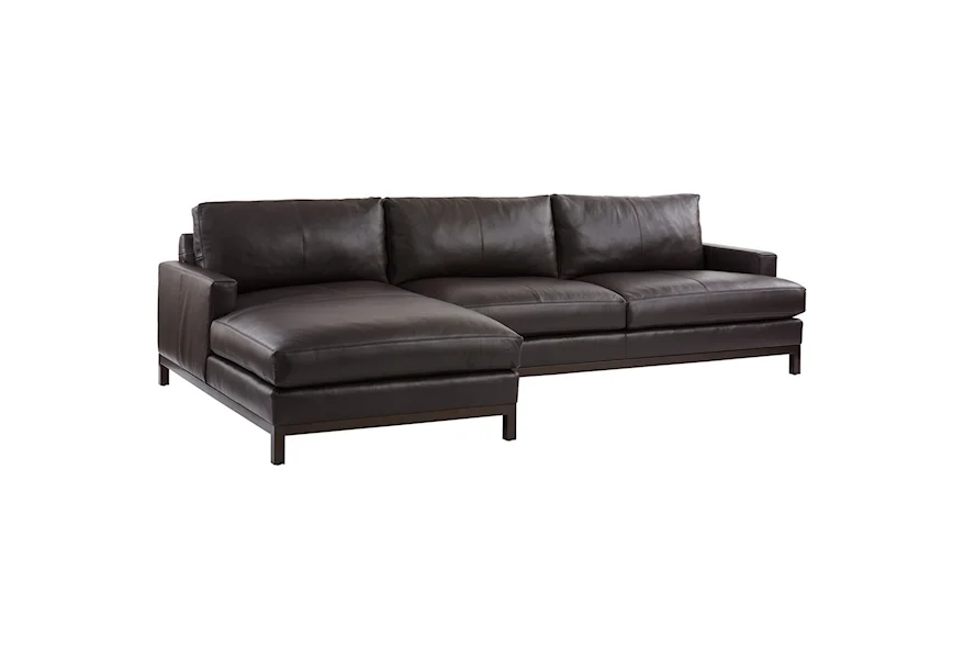 Barclay Butera Upholstery 2-Piece Leather Sectional Sofa w/Bronze Base by Barclay Butera at Jacksonville Furniture Mart