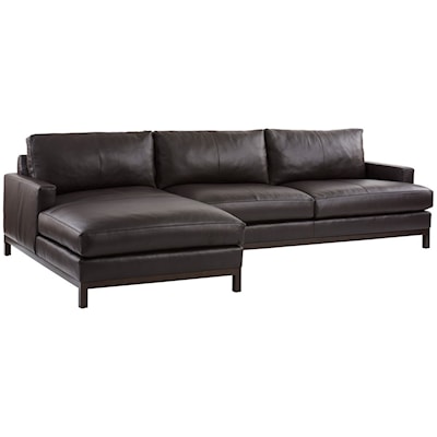Barclay Butera Barclay Butera Upholstery 2-Piece Leather Sectional Sofa w/Bronze Base