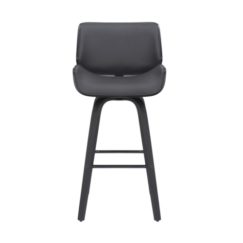 Mid-Century Modern Upholstered Swivel Bar Chair