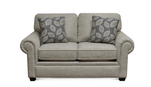 Casual Loveseat with Rolled Arms