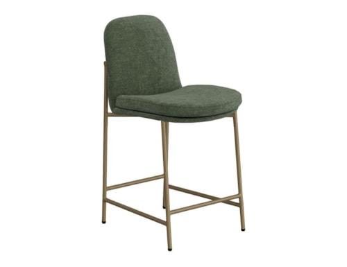 Casual Upholstered 24" High Barstool with Iron Frame