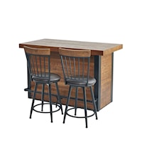 Rustic Bar Set with Stemware Storage