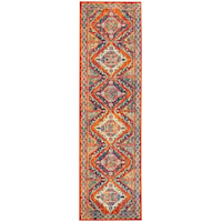 2'3" x 7'6" Orange Multicolor Runner Rug