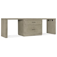 Casual Storage Desk with Center Lateral File Cabinet