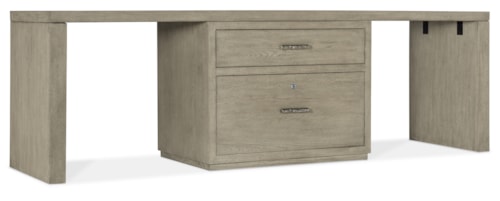 Casual 96" Storage Desk with Center Lateral File Cabinet