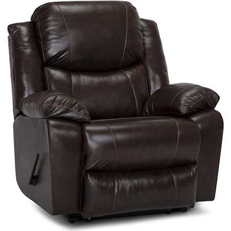 Casual Oversized Rocker Recliner with Pillow Arms