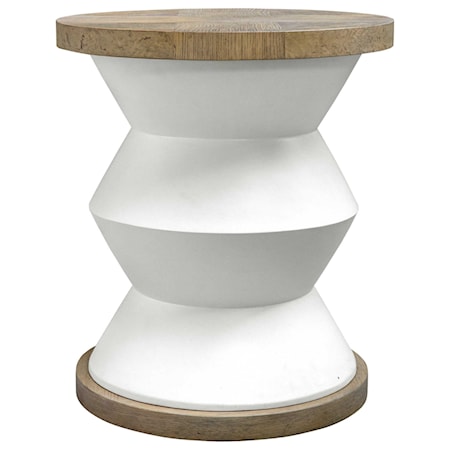 Spool Geometric Side Table