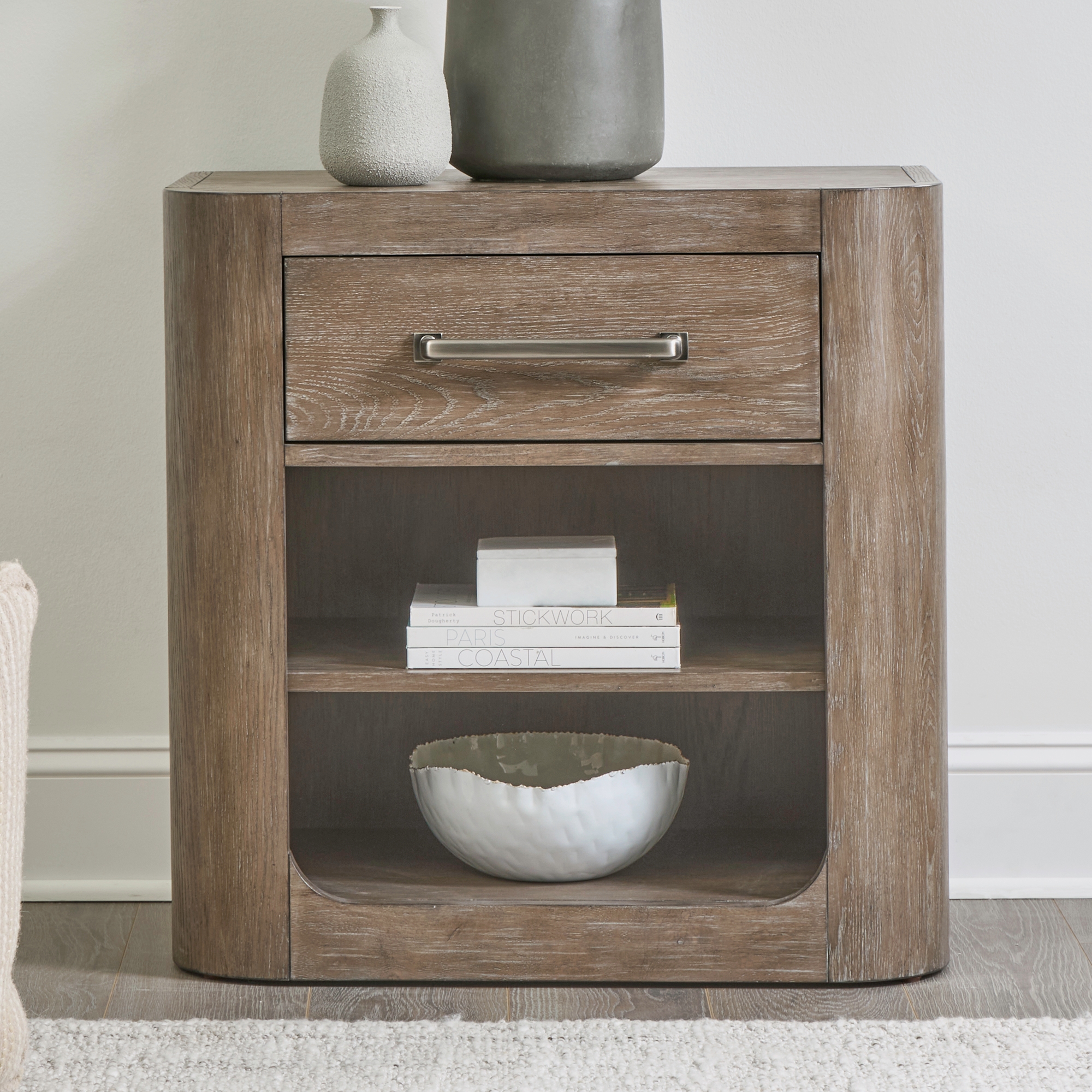 Liberty Furniture South Bend Open Nightstand with Charging Station