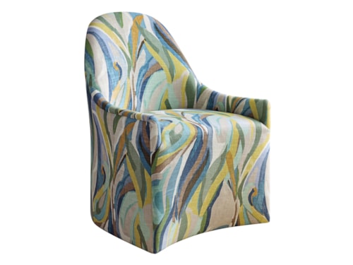 Riley Upholstered Arm Chair with Hidden Casters