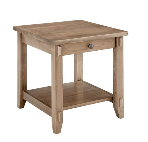 End Table with Drawer and Lower Shelf