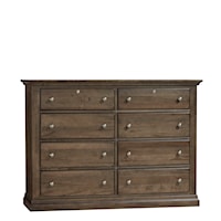 Rustic Solid Wood 8-Drawer Dresser