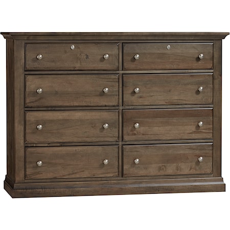 Rustic Solid Wood 8-Drawer Dresser