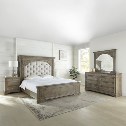 Farmhouse 4-Piece Queen Bedroom Set with USB Ports