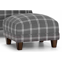 Transitional Rectangular Chair Ottoman with Tapered Legs