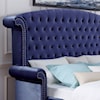 Furniture of America - FOA Alzir Queen Bed, Blue